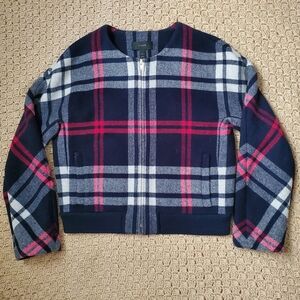 J.Crew Wool Jacket Plaid Navy Small